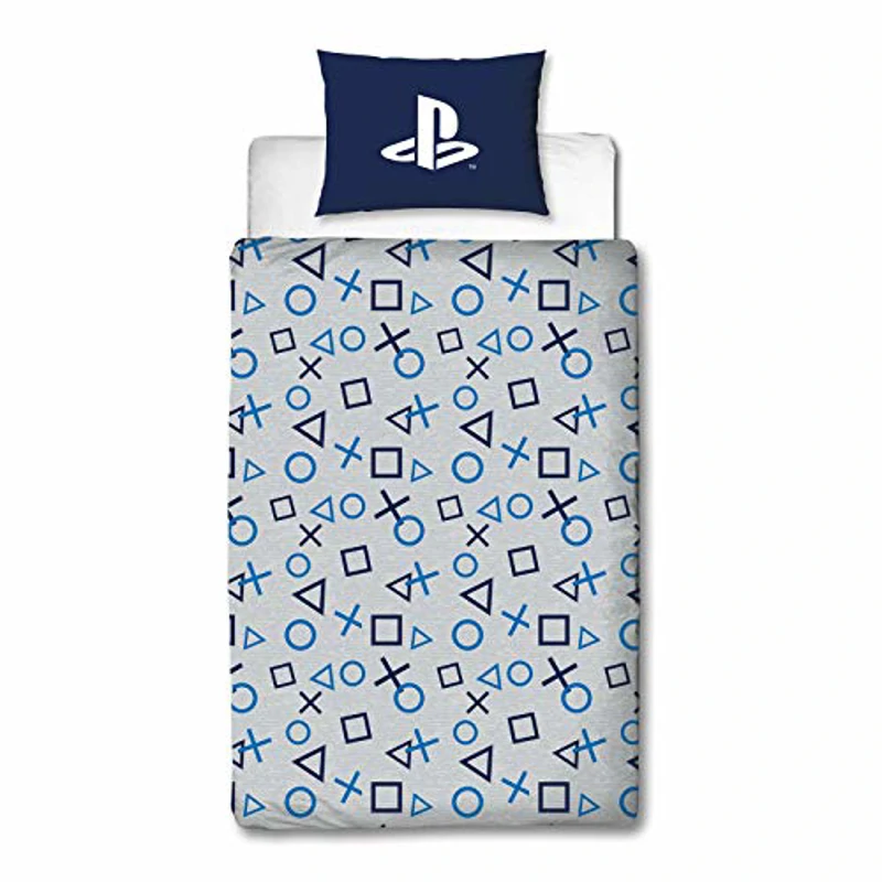 Playstation - Funda de edredón para Cama Individual, Color Azul, con Licencia Oficial de Sony Playstation, Reversible, diseño de Ropa de Cama con Funda de Almohada a Juego, polialgodón, Azul - Imagen 3