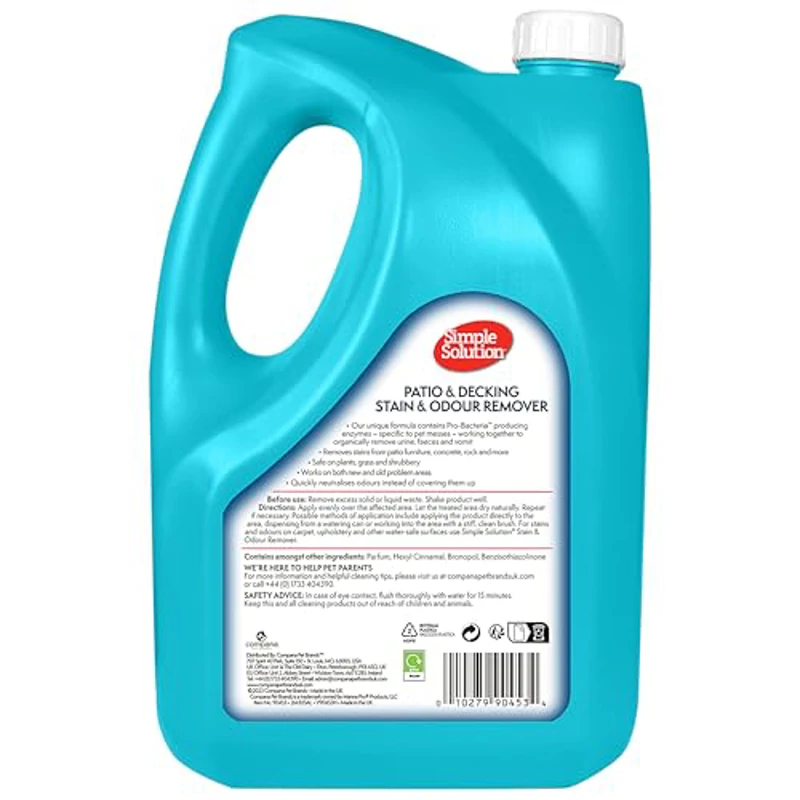 90453-2p Simple Solution patio y removedor de manchas y olores para mascotas, 4 L - Imagen 2