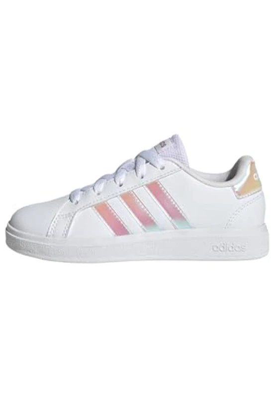 adidas Grand Court Lifestyle Lace Tennis Shoes, Zapatillas de Tenis Unisex niños, Cloud White Iridescent Cloud White, 35 EU - Imagen 1