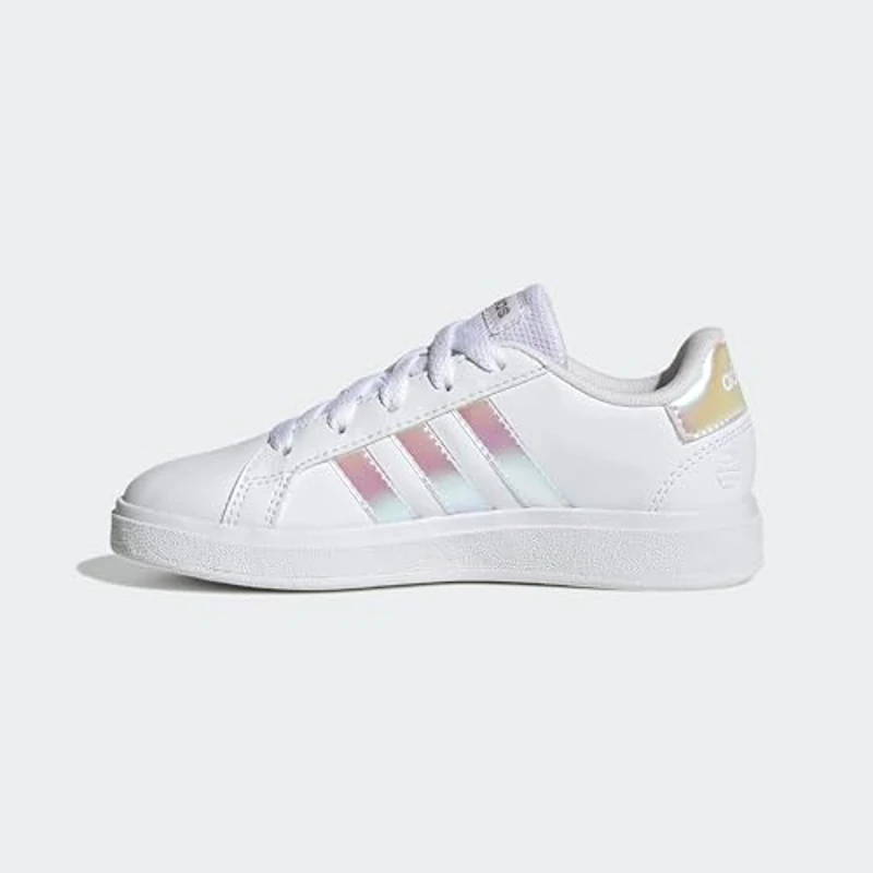 adidas Grand Court Lifestyle Lace Tennis Shoes, Zapatillas de Tenis Unisex niños, Cloud White Iridescent Cloud White, 35 EU - Imagen 2