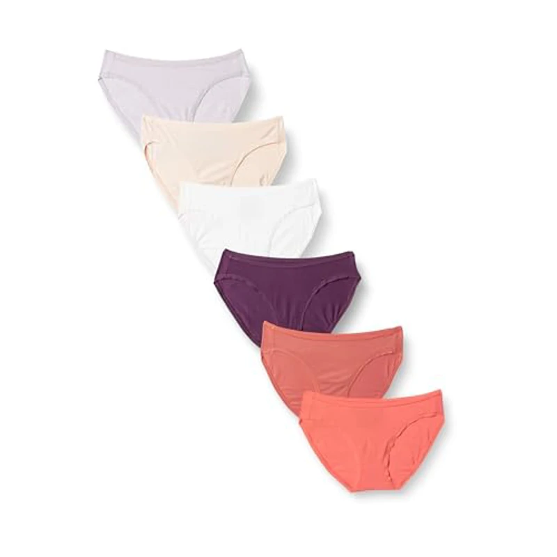 Amazon Essentials Braguita de bikini de algodón (disponible en tallas grandes) Mujer, Pack de 6, Neutral Shades, 48 - Imagen 1