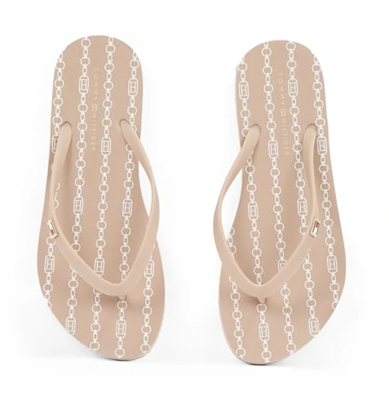 Tommy Hilfiger Chanclas Mujer Strap Beach Sandal con logotipo, Marrón (Claystone), 36 - Imagen 3