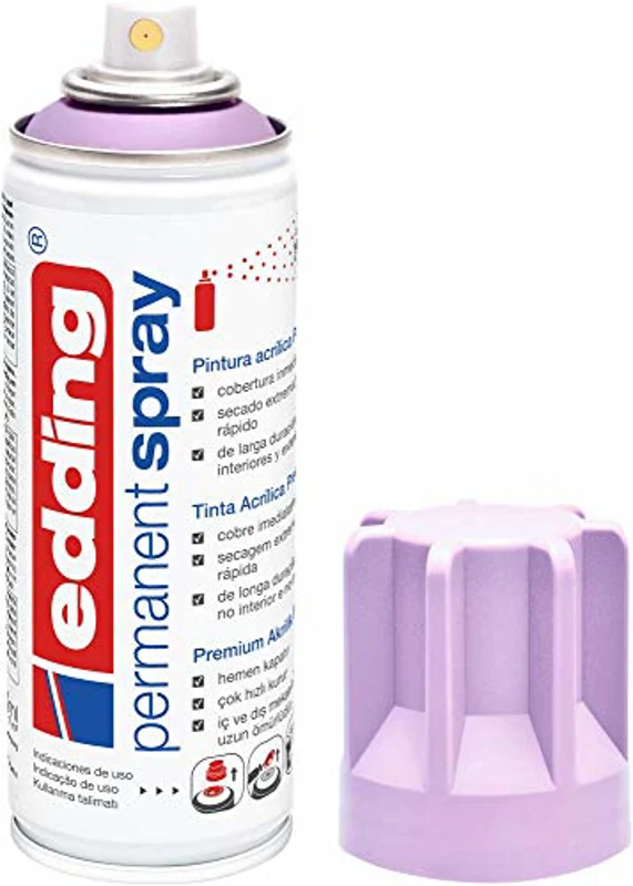 edding 5200 spray permanente - lavanda suave mate - 200 ml - pintura acrílica para pintar y decorar vidrio, metal, madera, cerámica, plástico, lienzo - aerosol, spray acrílico, spray de pintura - Imagen 1