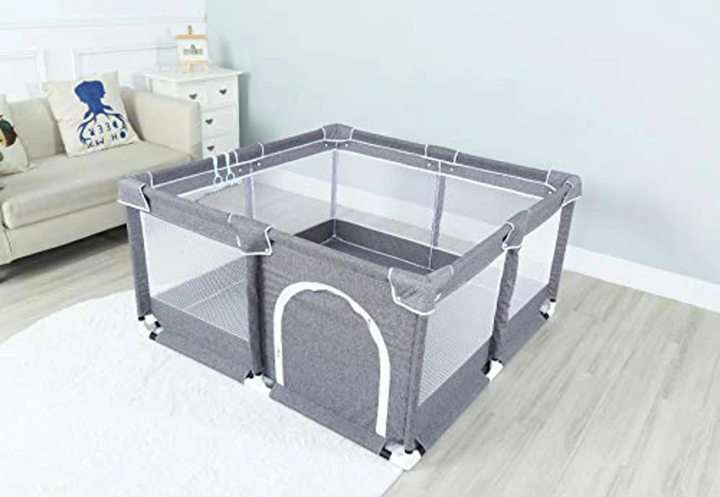 Star Ibaby Oxford XL - Parque de Bebés Ultraligero color Soft Grey - Imagen 2