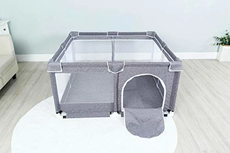 Star Ibaby Oxford XL - Parque de Bebés Ultraligero color Soft Grey - Imagen 3