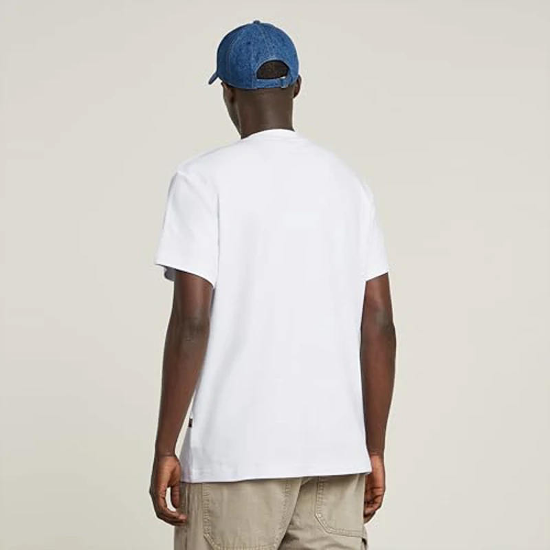 G-Star para Hombre Camiseta Old Skool Logo, Blanco (White D25967-C812-110), L - Imagen 2