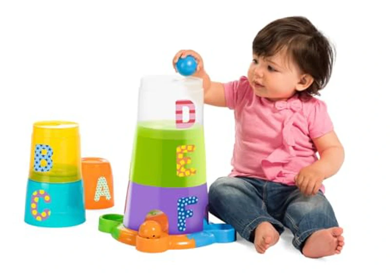 Chicco Super Torre Aplilable, Juguete de Puzzle Vertical de 62 cm de Alto, Piezas Para Encajar, Incluye 6 Bolas de Colores y 6 Cubos Apilables, Bebés y Niños 1 Año - Imagen 2
