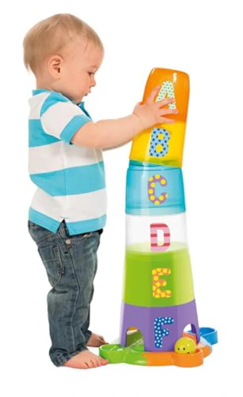 Chicco Super Torre Aplilable, Juguete de Puzzle Vertical de 62 cm de Alto, Piezas Para Encajar, Incluye 6 Bolas de Colores y 6 Cubos Apilables, Bebés y Niños 1 Año - Imagen 3