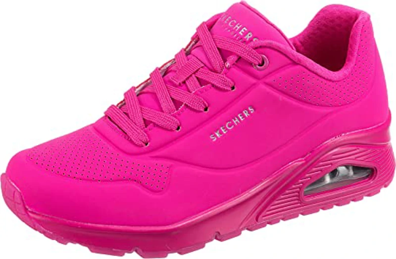 Skechers Uno - Night Shades, Zapatillas, Mujer, Rosa (Hot Pink Durabuck), 38 EU - Imagen 1