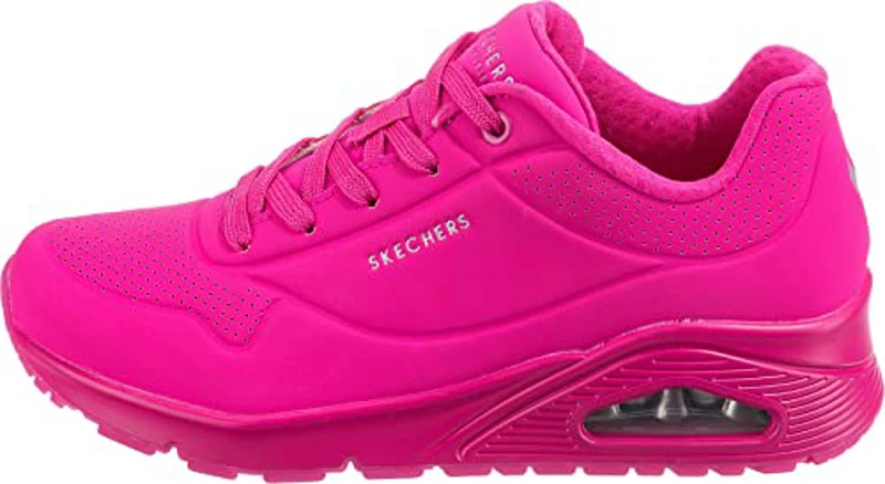 Skechers Uno - Night Shades, Zapatillas, Mujer, Rosa (Hot Pink Durabuck), 38 EU - Imagen 3