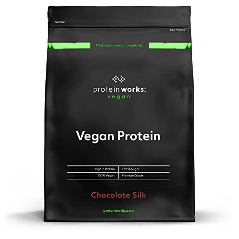 Protein Works - Proteína Vegana - 100% A Base de Plantas - Sin Gluten - Bajo en Grasas - Chocolate Suave - 1 kg - Imagen 1