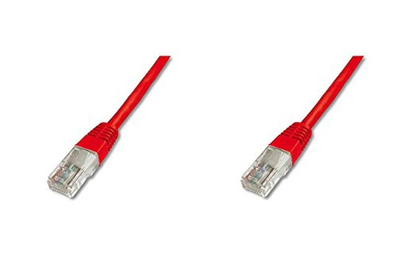 DIGITUS Cable LAN Cat 5e - 5m - Cable de red RJ45 - U/UTP sin apantallar - Compatible con Cat-6 y Cat-5 - Rojo - Imagen 1