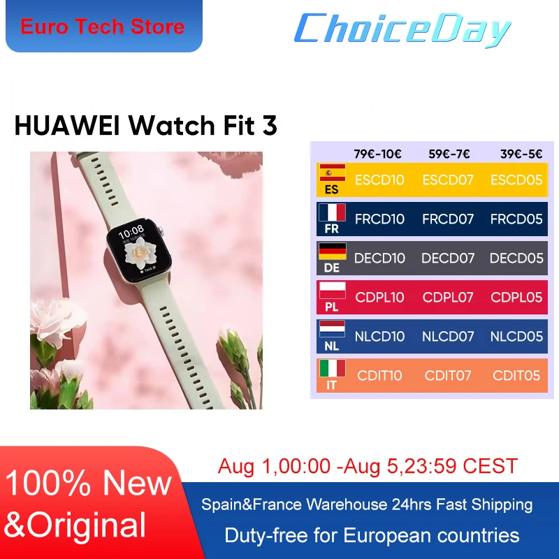 HUAWEI-reloj inteligente Fit 3, dispositivo con Pantalla AMOLED de 1,82 pulgadas, ultrafino diseño, gestión de la salud mejorada, duración de la batería de 10 días - Imagen 1