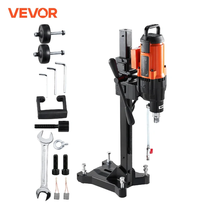 SucceBuy-taladro de núcleo de diamante de 2500W, plataforma de perforación de núcleo de hormigón húmedo de 10 pulgadas, ruedas de soporte, velocidad de 750RPM, diámetro de perforación de 10 pulgadas - Imagen 1