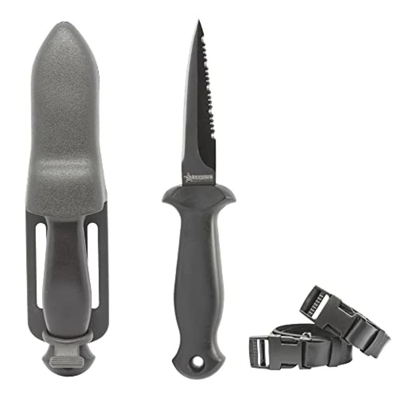ABYSSTAR Squash 12 Cuchillo de Buceo, Unisex-Adult, Negro, 12 cm - Imagen 3