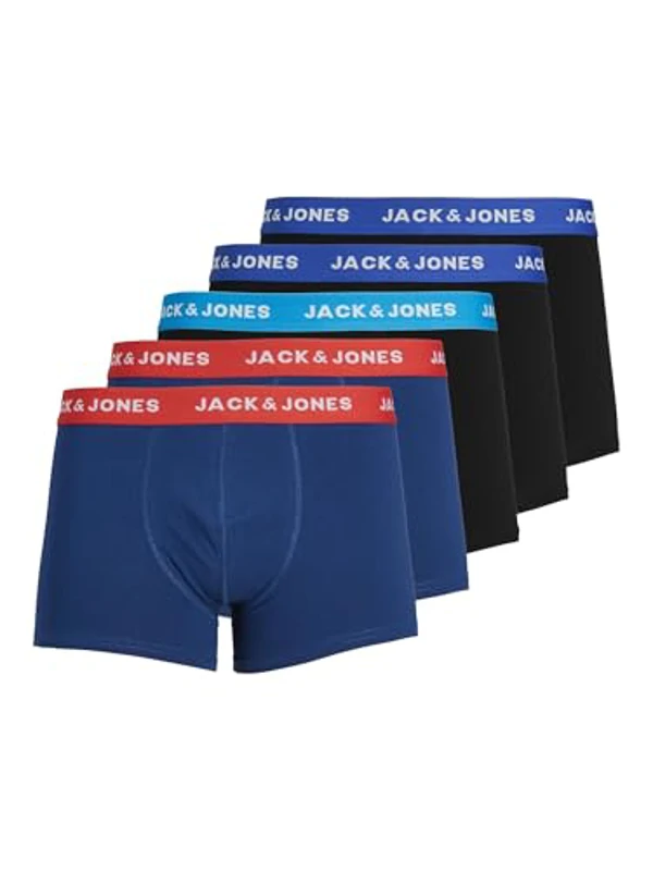 Jack & Jones Jaclee Trunks 5 Pack Calzoncillos Boxer Hombre, Hombre, Azul Estate Blue, L - Imagen 1