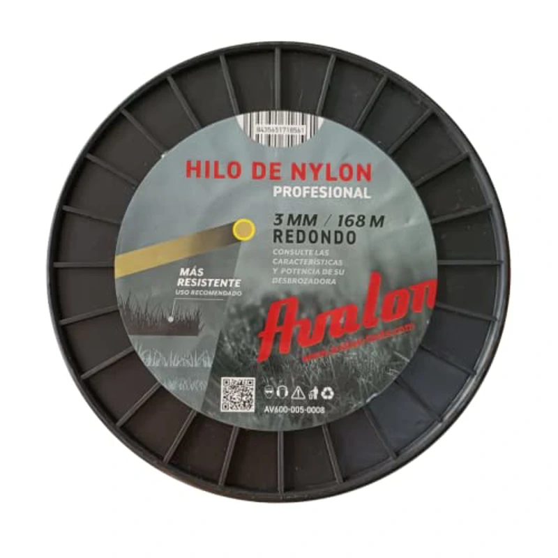 Avalon - Hilo Redondo de Nylon Universal para Desbrozadora y Cortacésped (3 mm x 168 m) - Alta Durabilidad y Rendimiento Óptimo en Las tareas de desbroce - Imagen 2