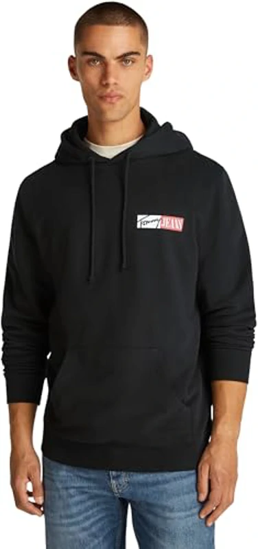 Tommy Jeans Sudadera Hombre Entry Graphic con Capucha, Negro (Black), XS - Imagen 1