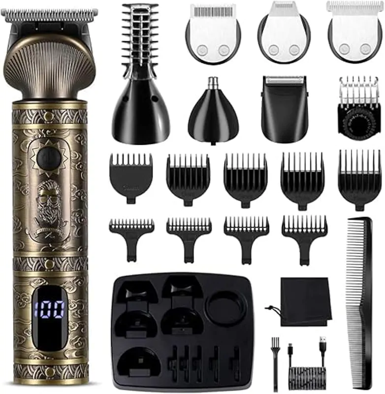 Surker Recortadora de Barba Afeitadora Electrica Hombre Cortapelos Hombre Maquina de Cortar Pelo Hombre Recortador para nariz orejas y cejas Corporal Cortadoras de Facial 7 en 1 - Imagen 1
