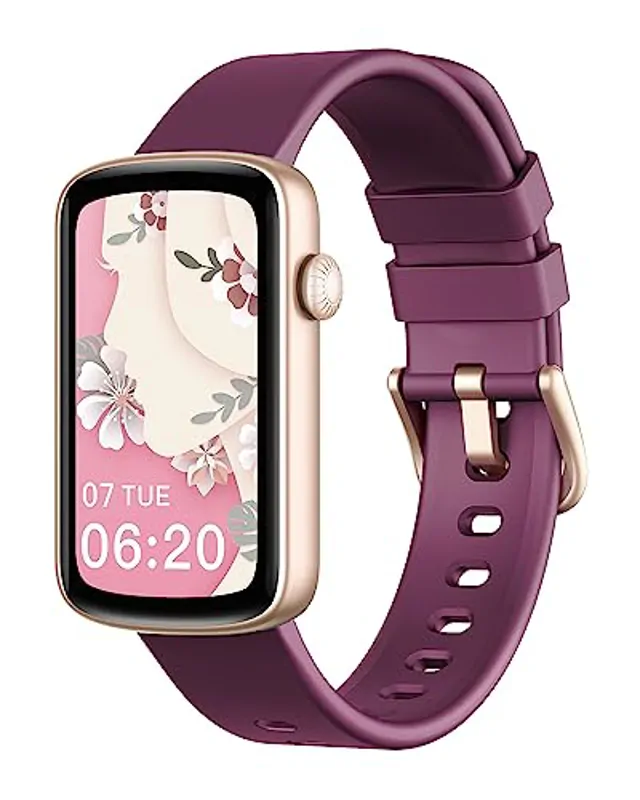 SHANG WING Reloj Inteligente para Mujer, Pulsera Inteligente con Oxímetro, IP68 Impermeable, DIY Esfera, Monitor Sueño, Podómetro, Pulsómetro Smartwatch para Android iOS Morada - Imagen 1