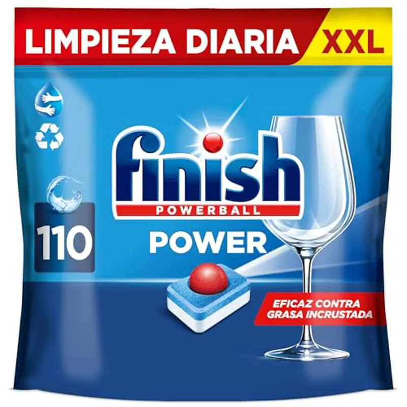 Finish Powerball Power All in 1 Pastillas para el lavavajillas todo en 1 - Pack ahorro 110 pastillas
