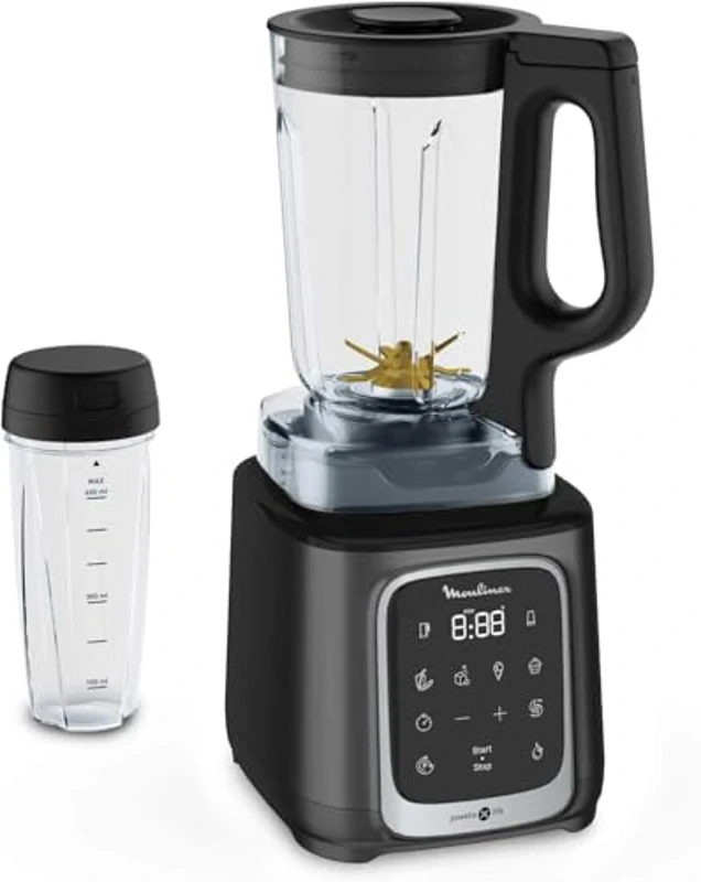 Moulinex InfinyMix LM91HD Batidora de vaso de 1600 W , batidora smoothie 5 programas + manual, 1.75 L + botella portátil de Tritan 600 ml, libro 50 recetas, smoothies, helados, picar hielo, sin BPA - Imagen 1